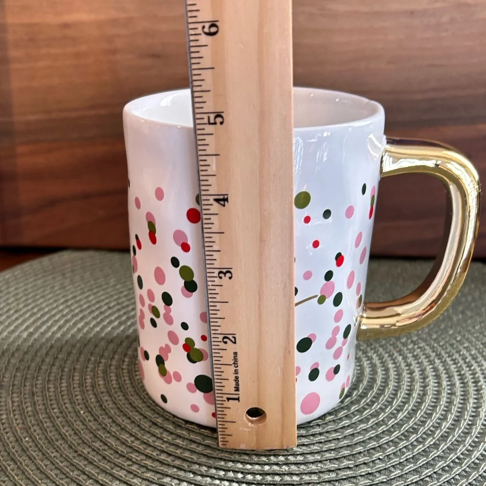 Pier 1 Imports Monogram Letter “S”Confetti 14 Ounce Tea or Coffee Mug Pristine.